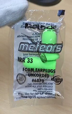 モルデックスの耳栓「メテオ」の包装
