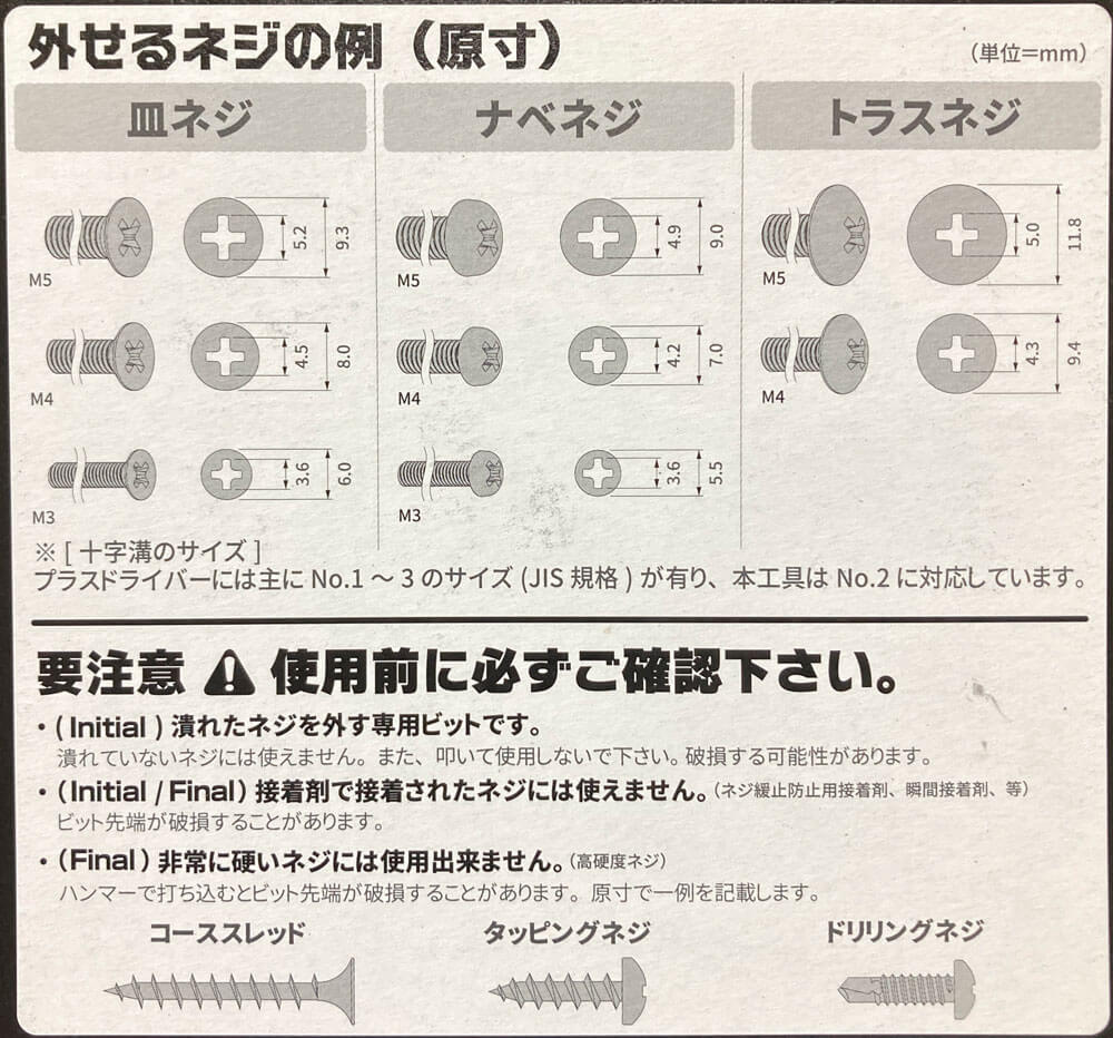 ネジザウルスバズーカの外せるネジ