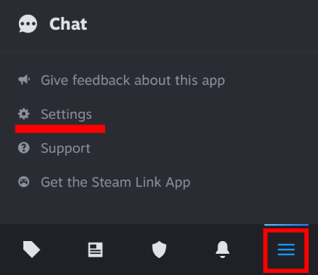 Steamアプリの設定